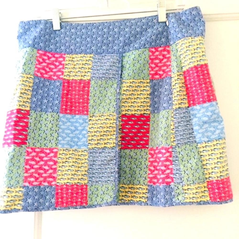 VINEYARD VINES by Shep & Ian Patchwork Mini Skirt Size 10 - 100% Cotton - Picture 7 of 14